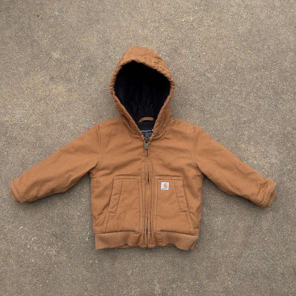 Carhartt Insulated Hooded Jacket Toddler Duck Canvas Size 18 Month OJ8552-B